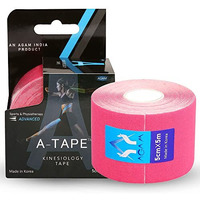 A-Tape Made In Korea Kinesiology Tape  Premium Athletic Therapeutic Tape For Sports Injuries, Pain Relief, Muscle Support & Physiotherapy (5 Cm * 5.0 M) (Pink)