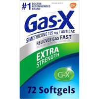 G.As-X Extra Strength Gas Relief Softgels With Simethicone 125 Mg For Bloating Relief - 72 Count