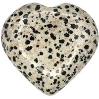 Certified Dalmatian Jasper Crystal Heart Palm Pebbles Stones For Anxiety Stress Relief Massage - Aaa Grade Original Healing Gemstone Agate Heart Palm Stone For Yoga Meditation Spiritual