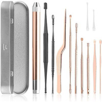 10Pcs Ear Wax Cleaner Stainless Steel Ear Wax Remover Tool Kit Grade Stainless Steel Ear Pick Tools