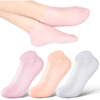 Proxism Silicone Socks For Women, Moisturizing Foot Socks, Soft Gel Socks, Aloe Socks, Women Spa Pedicure Socks (2-Pair) Multicolor (Pack Of 2)