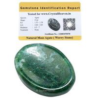 Certified Moss Agate Crystal Thumb Worry Pebbles Stones For Anxiety Stress Relief Massage - Aaa Grade Original Healing Gemstone Agate Rubbing Stone For Yoga Meditation Spiritual Reiki Feng Shui