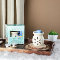 Welburn Veda&Co Ceramic Burner | Aromatherapy Diffuser Set With Well Designed Ceramic Burner | Highly Scented Wax Melts & Tealights | Home Decorative | Upto 30 Uses (Stress Relief)