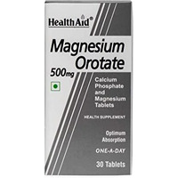 Health Aid Healthaid Magnesium Orotate - 30 Vegetarian Tablets|Superior Absorption Formula|Magnesium Supplement For Healthy Bones, Teeth, Nerve System |Yeast&Gluten Free
