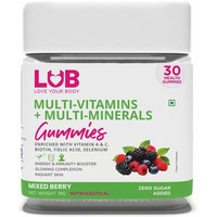 Lub Love Your Body Multivitamin & Multimineral Gummies Enriched With Vitamin A & C, Biotin, Folic Acid And Selenium | Daily Supplement For Men And Women | No Added Sugar | Improves Energy, Stamina And Immunity (30 Gummies)