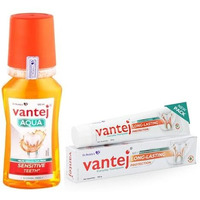 Vantej Toothpaste For Sensitive Teeth 100G & Aqua, Advanced Protection Mouthwash For Rapid Sensitivity Pain Relief In 3 Days, 100 Ml