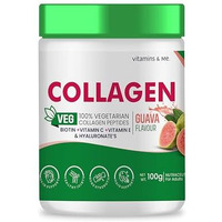 Vitamins & Me Vegetarian Collagen Supplements Powder By For Healthy Skin, Hair & Nails, 100G, Guava Flavour, With Biotin, Vitamin C, Vitamin E & Hyaluronates