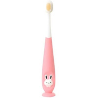 Kids Bunny Toothbrush With Soft Silicone Head, Blue And White, Stand-Up Base, Tooth Brush For Kids, Soft Bristle, With A Box Case (Pink, Standard)