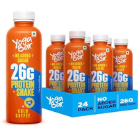 Yogabar 26G Protein Shake - Monthly Pack | Goodness Of Protein & Premium Coffee | 26G Protein Milkshake With No Added Sugar | Ideal For Early Mornings, Pre & Post Workouts Energy Drink | 24 Bottles, 250Ml Each (Cold Coffee)