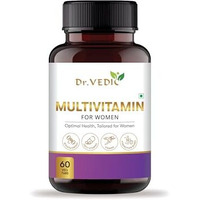 Dr Vedic Women Multivitamin Tablets With Vitamin A, B1, B2, B5, B6, D-Biotin & 24 Nutrients For Health, Energy, Strong Bones & Immunity | (60 Tablets)