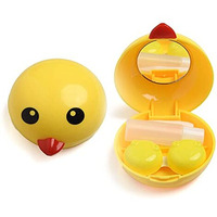 Vivid Vividvisionint Mini Portable Contact Lens Case Container Kit With Mirror Tweezer Applicator Stick And Solution Bottle Daily Usable In Travelling Portable Lenses Box Easy To Carrylc 3032 Lemon