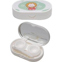 Vivid Portable Mini Contact Lens Case Travel Kit With Mirror, Tweezers & Remover Tool  Cute Design Eye Box Holder For Storage, Daily & Outdoor Use Lc-3058-Green