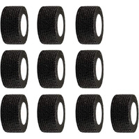 A-Tape Cohesive Crepe Bandage, Elastic Self Adhesive Tape For Sports Injury, Strain, Knee & Wrist, Ankle Sprains & Swelling (2.5 Cm X 4.5 Mtr- Pack Of 10) Black