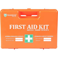 Thadhani Medic 5000 Series First Aid Box Kit - Ansi Type Iii Compliant For 50 People, High Visibility, Portable & Mountable, Water Resistant With Wall Bracket | Ideal For Home, Office & Industrial Use