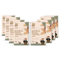 Imeco Bamboo Pocket Tissues | 8 Packs Of 10 Pulls, 2 Ply | Ultra Soft, Highly Absorbent & Hypoallergenic | 100% Natural, Eco-Friendly & Travel-Friendly Facial Hanky Tissues For Daily Use
