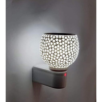 Crown Ceramic Aroma Diffuser | Kapoor Dani Cum Night Lamp Multi Functional Essential Oil Camphor Burner For Fragrance With Switch On/Off Button For Heating | Kapoor Dani (1, White, Medium)