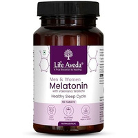 Life Aveda Melatonin Sleep Tablets Herbal Sleeping Pills Promotes Deep Sleep, Improve Sleep Quality With Vitamin B6, Valeriana Wallichii, Chamomile Extract | Faster Safe & Non-Habit Forming, For Men & Women - 60 Veg Tablets
