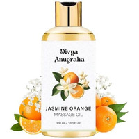 Divya Anugraha Massage Oil Seductive, Sensual Oil For Date Nights Intimate, Romantic Massage Oil For Couples. Non-Sticky Formula, 100% Natural (300 Ml, Jasmine Orange)