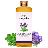 Divya Anugraha Massage Oil Seductive, Sensual Oil For Date Nights Intimate, Romantic Massage Oil For Couples. Non-Sticky Formula, 100% Natural (500 Ml, Mint Lavneder)