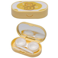 Vivid Portable Mini Contact Lens Case Travel Kit With Mirror, Tweezers & Remover Tool  Cute Design Eye Box Holder For Storage, Daily & Outdoor Use Lc-3058-Lemon