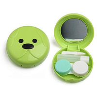 Vivid Vividvisionint Cute Mini Portable Contact Lens Case Container Kit With Mirror Tweezer Lens Stick And Solution Bottle Daily Usable Travelling Home Storage Easy To Carry Lenses Lc 3027 B Green