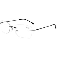 Augen Anti Glare Blue Cut Multi Focus Progressive Reading Glasses 3 Powers In 1 (104-Black,+3.00)