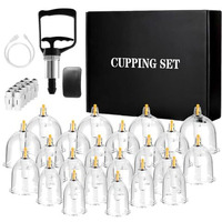 Hannea Vacuum Cupping Kit, Cupping Therapy Set Relieves Aches And Pains, Improves Circulation, Home Therapy Vacuum Cupping Tool Kit With Assorted Sized Silicone Cups & Manual Pump