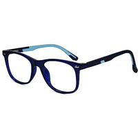 Lenskandy Kids Computer Glasses For Eye Protection | Zero Power, Antiglare & Blue Light Protection From Online Classes, Gaming, Mobile, Tv | Boys & Girls | Blue