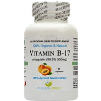 Wellness Extract Asterveda Vitamin B17 Amygdalin 99.5% Apricot Extract Organic Natural -60 Capsules