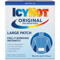 Icy Hot Extra Strength Original Medicated Advanced Pain Relief Patch 5Pcs, Large 1Pack | Instant Relief From Muscular Pain & Joint Pain| Natural Pain Relief Patches