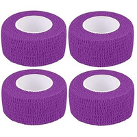 Musclefix Breathable Self Adhesive Wrap, Athletic, Non Woven Cohesive Bandage  For Sports, First Aid Medical, Wrist, Swelling (2.5 Cm, 4.5 Mtr) Pack Of 4 (Purple)