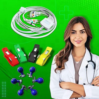 Otica Ecg Cable 10 Lead 4Mm Banana Type Pin Compatible With All Brands Ecg Machine (Non Screw Type, Cable+Chest Bulb+Limb Electrode)