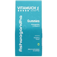 Vitamuch Active Ashwagandha & Vitamin D Gummies, Strawberry Flavour, Health Supplement (30 Gummy(Pack Of 1)-Ashwagandha)