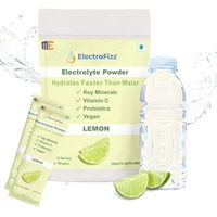 Electrofizz Electrolyte Powder 24 Sachets Of 10 Gms Each | Electrolyte Powder With Probiotics & Vitamin C | Instant Energy Drink For Workout For Men & Women- Pack Of 2 (Lemon)