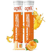 Agex Vitamin C + Zinc Effervescent Tablets  Natural Immunity Booster For Skin, Hair & Nails | Supports Collagen Production & Immune Health | 40 Effervescent Tablets (Pack Of 2)