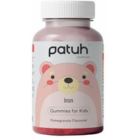 Patuh Healthcare Iron Gummies For Kids (4 Years & Above) Natural Pomegranate Flavor 100% Vegetarian Formula, Kids Gummies To Prevent Fatigue And Boost Energy Supports Immune System (Pack Of 1)
