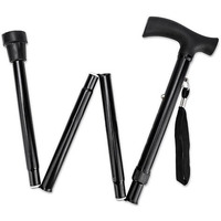 Dr. Torso Premium Foldable Walking Stick | Height Adjustable | For Men/Women/Old Age People Patient Walking Stick (Black)