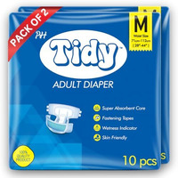 Ph Tidy Tape Style Super Absorbent | Unisex | Waist Size (28-44 Inches) Adult Diaper - M (20 Pieces)