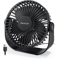 Gaiatop Usb Desk Fan, 3 Speeds Portable Small Fan With Strong Airflow, 5.5 Inch Quiet Table Fan, 90 Rotate Personal Cooling Fan For Bedroom Home Office Desktop Travel (Black)