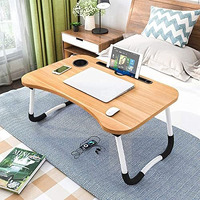 Foldable Wooden Mini Laptop Table For Bed, Smart Study Table With Drawer Kids & Adults (Us-Cotteds .Wood.B2)