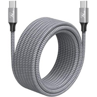 Wayona Type C To Type C 65W/3A Fast Charging Nylon Braided Data Cable Compatible With Iphone 15 Series, Samsung Galaxy S24,S24 Ultra,S23,S22,S21,S20, Ipad, Macbook Air/Pro (3M, Grey)