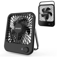 Un1Que Slim Portable Desk Fan, 0-100 Speeds Adjustable Mini Fan, Rechargable Fan With Fragrance Function, Long Battery-Life Personal Fan For Home Outdoor, An Aromatherapy Tablet Included