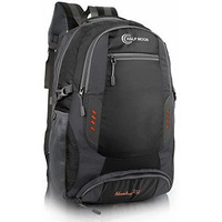 Half Moon Extra Large Size 55L Waterproof 6 Compartment Rucksack Bags/Trekking Bags, Polyester Black | With Laptop Compartment & Rain Cover | For Trekking, Hiking, Travel Backpack For Unisex
