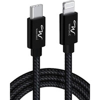 Wayona Type C To Lightning Mfi Certified 20W Fast Charging Nylon Braided Usb C Cable For Iphone 14 Pro,14 Pro Max,14,14 Plus,13,13 Pro,13 Pro Max,13 Mini,12,12 Pro,11,11 Pro Max,12 Mini (2M,Black)
