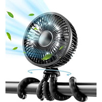 Gaiatop Baby Stroller Fan, Small Clip On Fan Portable 4000 Mah Rechargeable Personal Handheld, Battery Operated 4 Speed 360Rotate Flexible Tripod Mini Desk Cooling Fan For Car Camping Travel