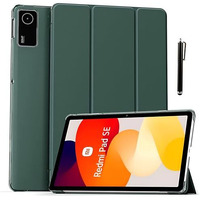 Proelite Case Cover For Redmi Pad Se 11 Inch Cover, Smart Flip Case Cover For Redmi Pad Se 11 Inch Translucent Back With Stylus Pen [Auto Sleep Wake Feature], Dark Green