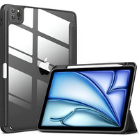 Proelite Case For Ipad Air 11 Inch M3/M2 2025/2024, Ipad Air 10.9 Inch 5Th/4Th Gen & Ipad Pro 11 Inch 4Th/3Rd Gen 2022 Case Cover, Transparent Smart Flip Cover With Pencil Holder, Black