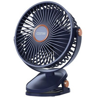 Costar Mini Portable Clip Fan Battery Operated, Usb Night Light, 6 Inch Table Fan, 5-Speed Rechargeable Fan With Less Vibration, 360 Rotate Personal Fan, Detachable Clean For Home Office Camp (Blue)
