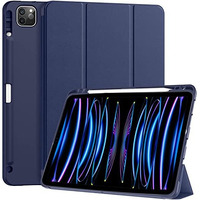 Proelite Smart Case For Ipad Pro 11 Inch 2022/2021 4Th/3Rd Gen [Auto Sleep/Wake Cover] [Pencil Holder] [Soft Flexible Case] Recoil Series, Dark Blue