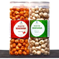 Suru Flavoured Makhana, Roasted With Olive Oil, Peri Peri And Cream & Onion, 90G Each, Pack Of 2